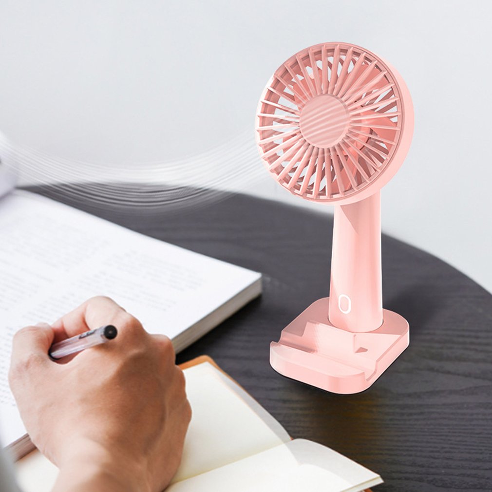 Handheld Usb Opladen Multi-Hoek Gratis Aanpassing Ventilator Draagbare Kleine Ventilator Met Mobiele Telefoon Stand Functie: Roze
