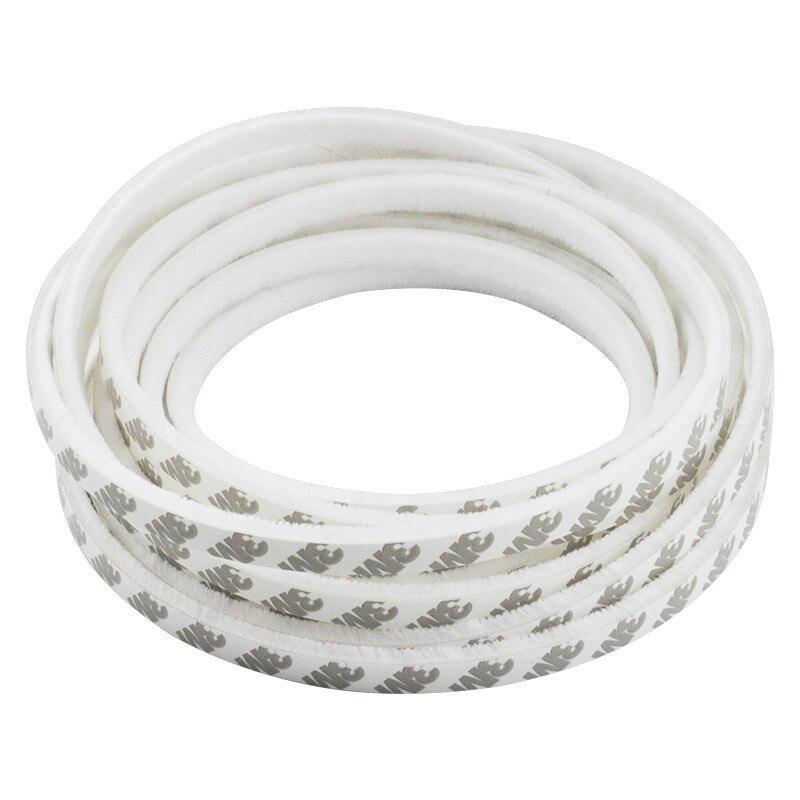 2/3/5/10M Self-adhesive Sealing Strip Window Sound Insulation Strip Gasket Wind-proof Brush Strip For Wardrobe Wooden Glass Door: White / 3M