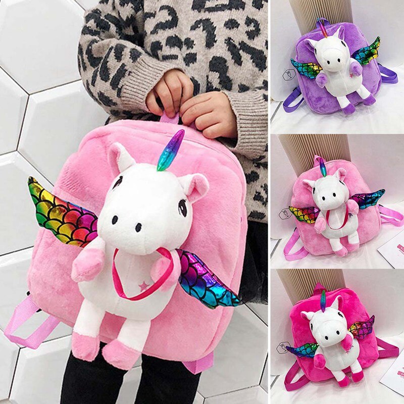 Einhorn Plüsch Rucksäcke Schöne Schule Taschen Kinder Kinder Rucksack Niedlichen Cartoon Tier Schul Kindergarten Tasche