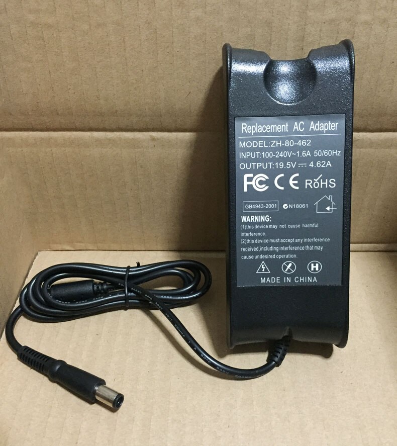 Adaptador de fuente de alimentación de 90W, 19,5 V, 4.62A, cargador de portátil para DELL modelo PP04X, PP08L, PP10S, PP22L, PA-10, 7,4mm x 5,0mm