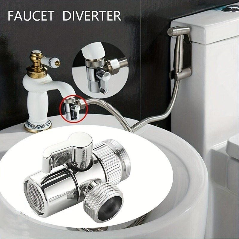 thumbnail interactive-video image 1 of 3-Way Kitchen Sink Faucet Diverter Valve & Water Tap Connector Adapter 1 of 6