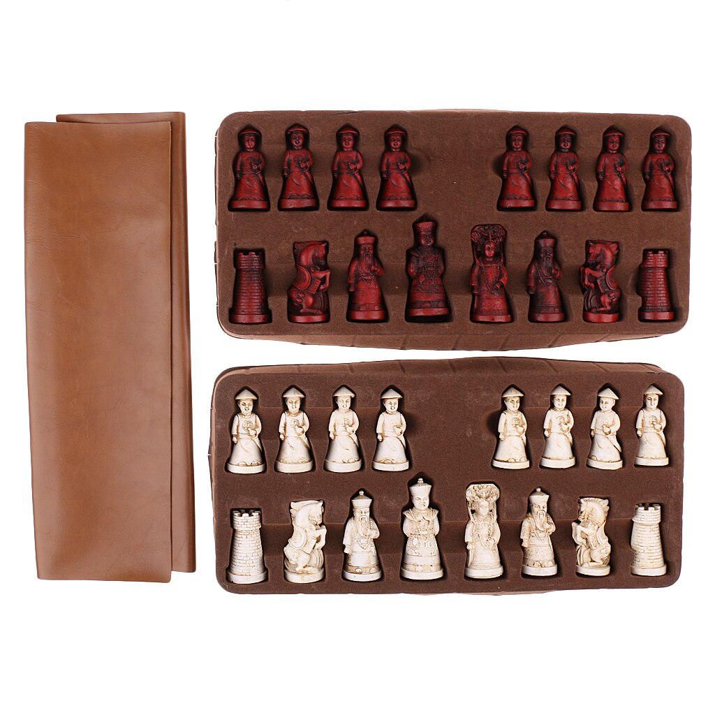 Antique Chess Set Soldiers Chess Pieces Set Collectible