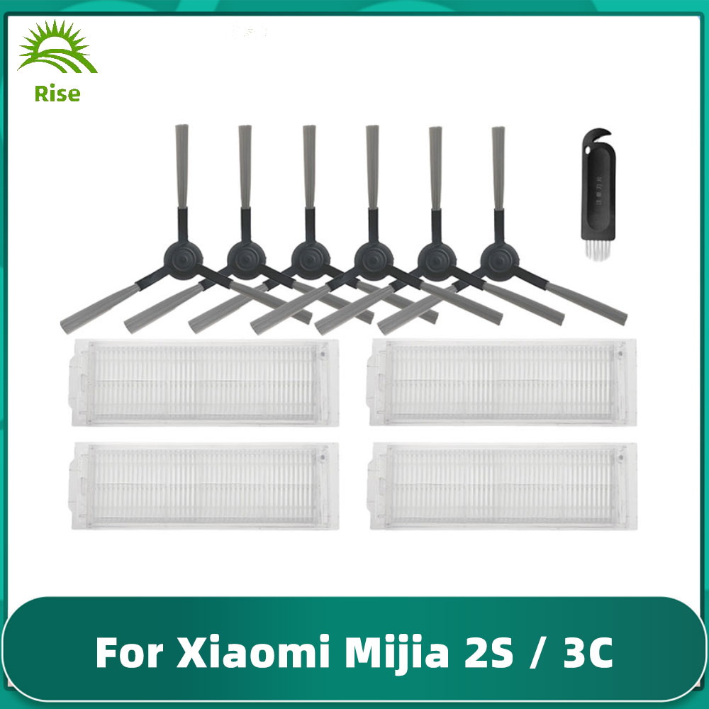 Convient pour Xiaomi Mijia 2S XMSTJQR2S / 3C / Viomi V2 PRO V3 SE / Mi Robot aspirateur-vadrouille Pro STYTJ02YM brosse latérale principale filtre Hepa vadrouille: Gris foncé