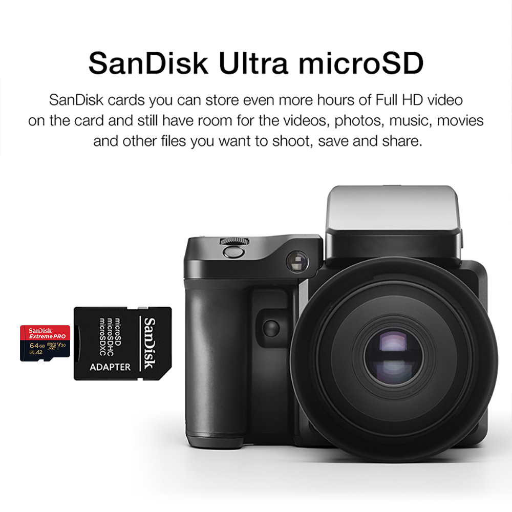 Tarjeta SanDisk Extreme Pro Flash de 128GB, tarjeta Micro SD SDXC UHS-I de 400GB, 256GB, 64GB, U3, V30, adaptador de tarjeta de memoria TF para cámara DJI