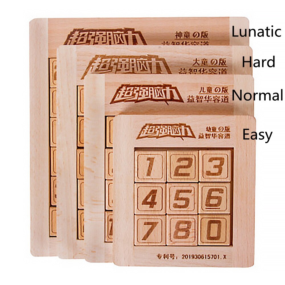 Digital Huarong Road Wooden Puzzle Huarong Road Education Early Learning Toys Sudoku Toys Children Clearance and Unlock Game