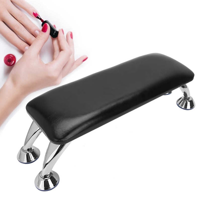 Nail Art Hand Kussen Salon Arm Hand Rest Kussen Met Rvs Ondersteuning Hand Rest Kussen Manicure Gereedschap Zwart Wit