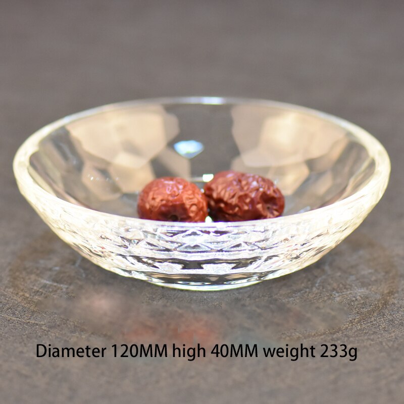Krystalglas sauce fad mad dip skål forret tallerken krydderi fad hjem buffet køkken fad: 120mm