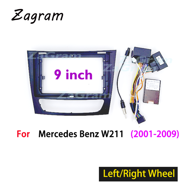 Cable de salpicadero para coche Mercedes Benz W211, 9 pulgadas, 2 Din, Panel, reproductor de Cd y Dvd, marco de Audio, Kit de montaje, 2001: SET A