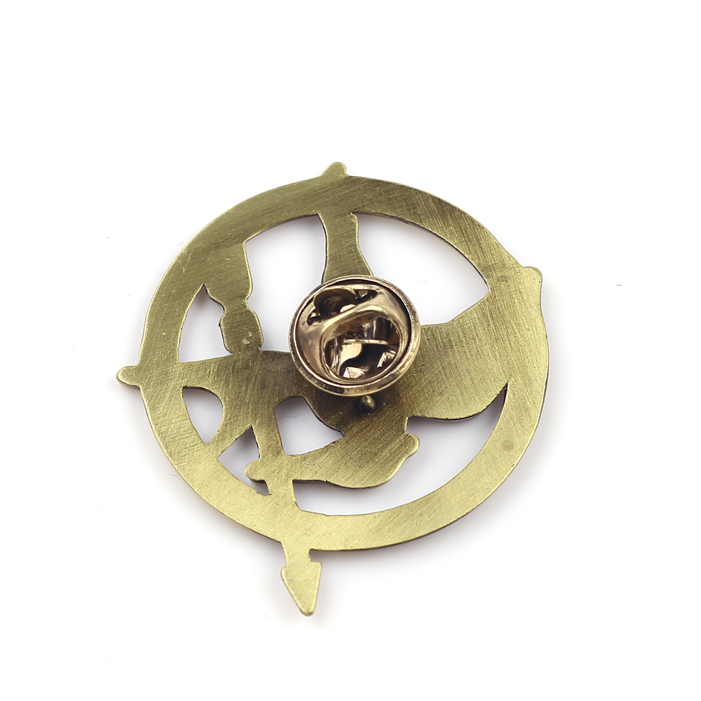 The Hunger Games Metal Brooch Jewelry Accessories Circular Shape Vintage Punk Style Mockingjay Badge Lapel Pins for Women