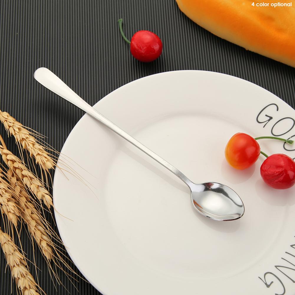 1Pc Stainless Steel Coffee Spoon Long Handle Milk Tea Coffee Stirring Scoop Dessert Cafe Mixing Kitchen Gadgets