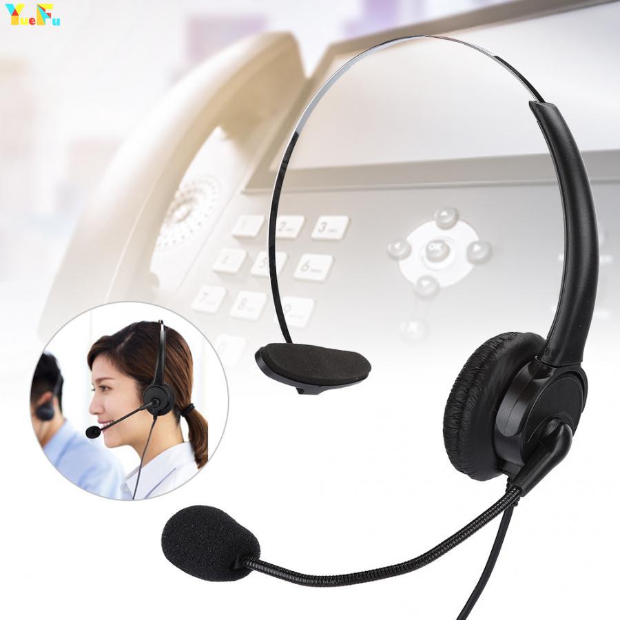 Headset telefon mono headset fastnet telefon hovedtelefon med mikrofon til hjemmebrug auriculares kablet headset til håndtag