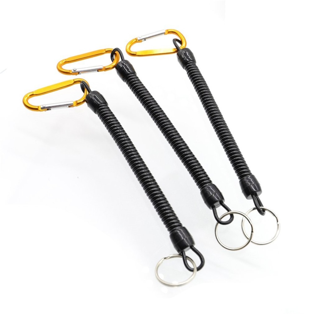 1pc fiskefjeder lanyard snor krog sikker tænger læbegreb justerbart grejværktøj fisketilbehør