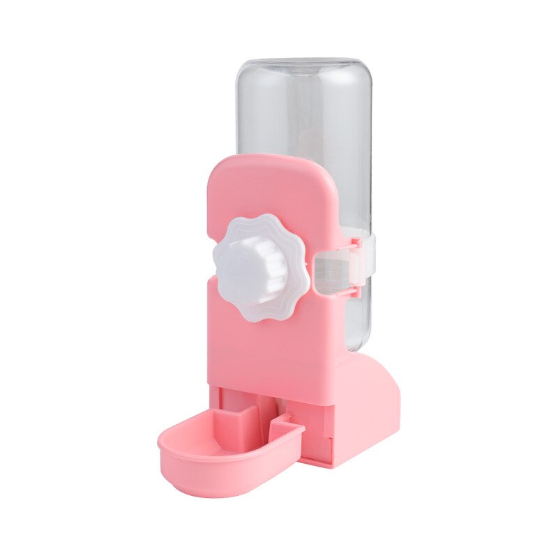 Automatische watertoevoer voor huisdieren, hondenkooi, hangende waterdispenser, huisdier, kat, vogel, hond, drinkautomaat, groot , 500ml: Roze