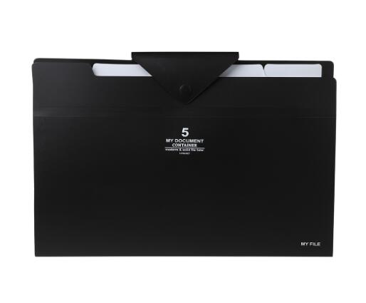 5 warstwa rozkładana teczka rozkładana teczka A4 organizator papieru trzymać teczka na dokumenty: czarny