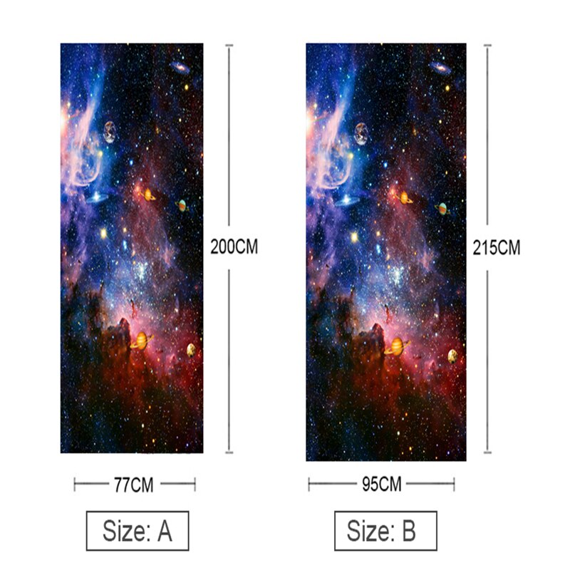 Dørklistremerker univers stjerneklar vanntett 3d veggpapir til stue soverom dør tapet pvc selvklebende kunst veggdekor
