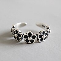 JShine Women's Rings Open Adjustable 925 Sterling Silver Midi Finger Knuckle Ring Retro Flower Toe Chain Ring Beach Foot Jewelry: D-AR1740