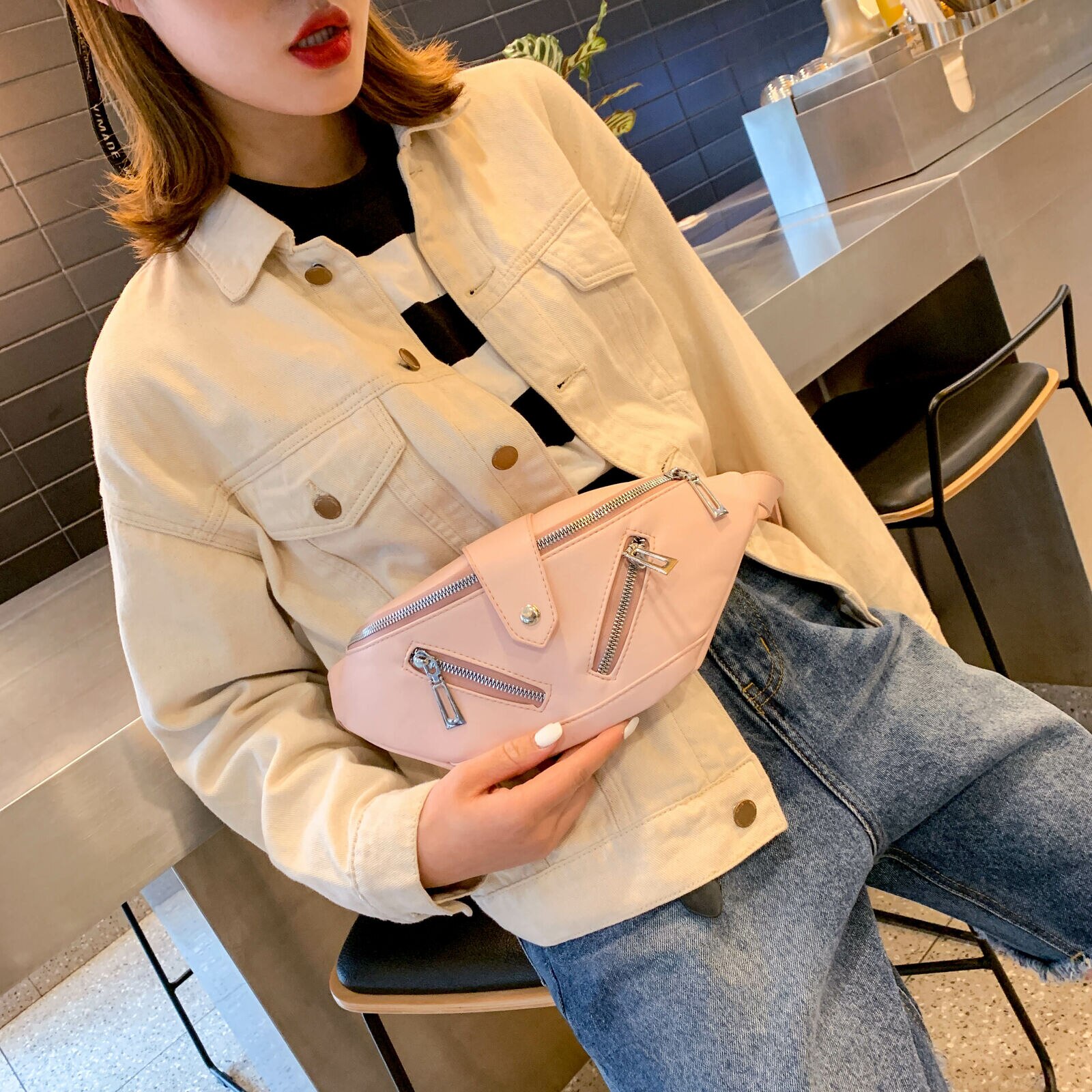 Women Men Waist Bag Fanny Pack Shoulder Chest Bum Purse Travel Zipper Tote Multifunction Sport Waist Pack