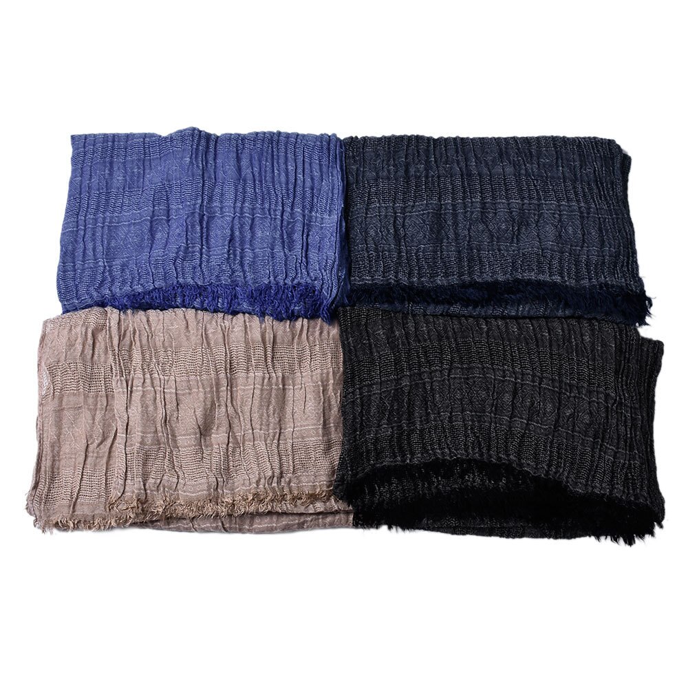 Sciarpa invernale da uomo di marca maschile calda morbida nappa Bufanda casuale cotone lino increspato sciarpe da uomo scialle nero Marina Militare uomo sciarpe