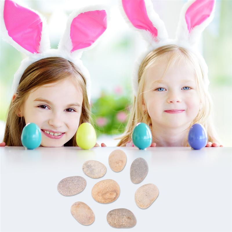8PCS Children's Drawing Painted Rocks Stones Painting Rocks Cartoon DIY Polishing Hand-painted Drawing Vase Stones