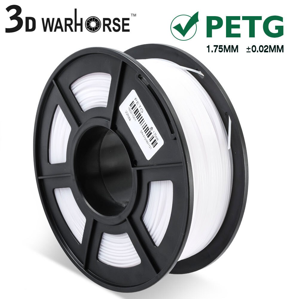 PETG 3D Printer Filament 1.75mm Dooling PETG 3D Filament Consumables 1KG/2.2LBS: White