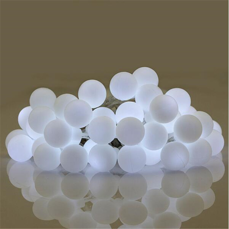 10m 20m 30m Weihnachten Girlande LED Ball Schnur Licht Lichterkette draussen Lampe Kette Lichter Weihnachten hochzeit Garten Straße Dekoration: Weiß / Z