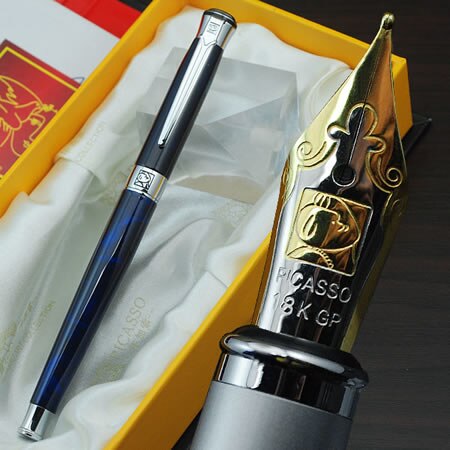 picasso vulpen #903 deep blue vat office supply pimio pen M nib glad schrijven pennen