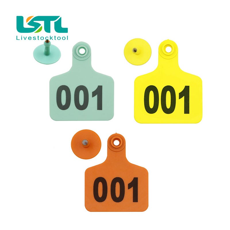 100Pcs Farm Animal Oormerken Nummer 001-500 Koe Vee Identificatiekaart Tpu Oor Tag Borden Met Woorden oorbellen