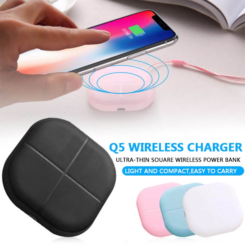Mini 5W Qi Draadloze Oplader Voor Iphone 11Pro Max X 8 Inductie Snelle Draadloze Opladen Pad Voor Samsung S20 xiaomi Mi9 Power Bank