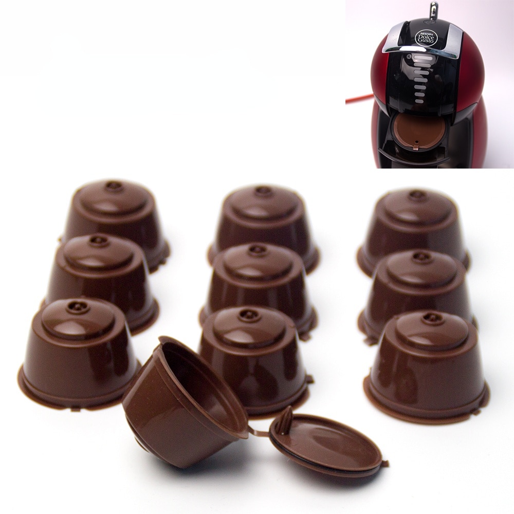5PCS Refillable Capsules for Nescafe DOLCE GUSTO Coffee Capsules Reusable Filter with Spoon Brush Coffee Pods