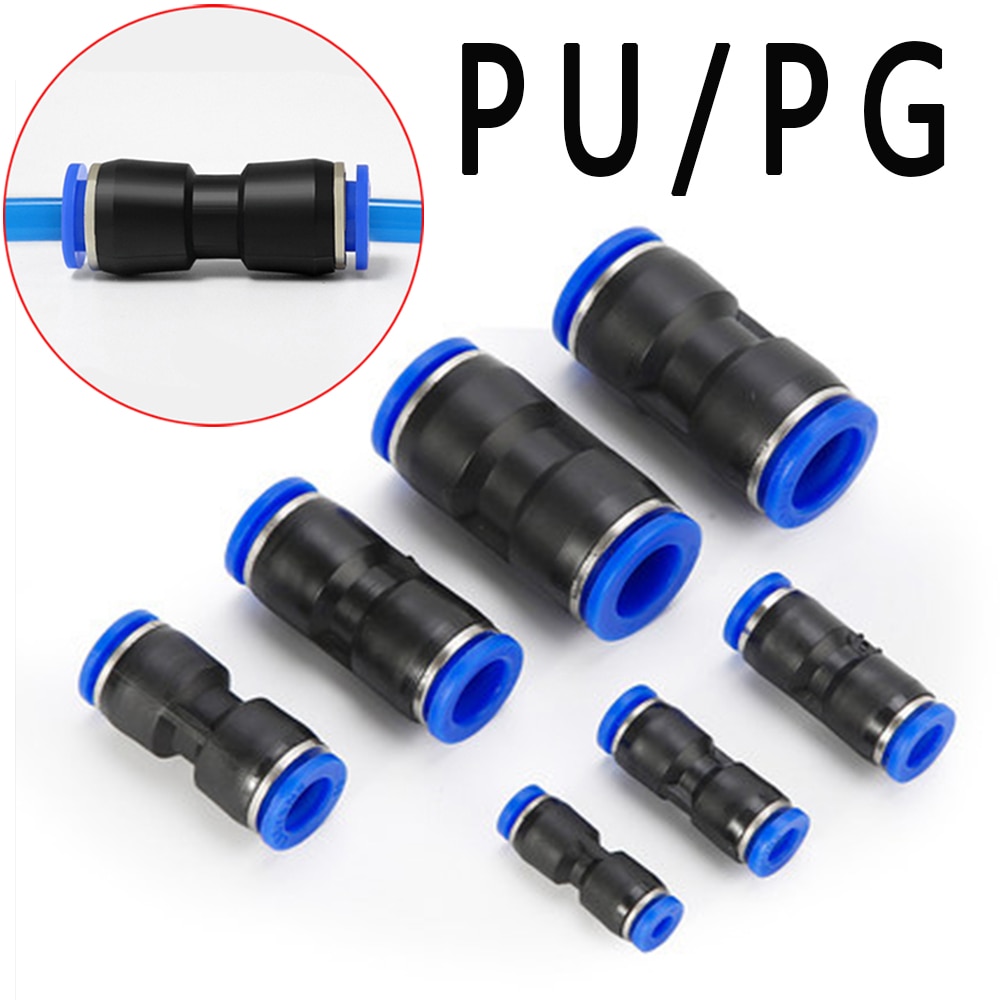 PU PG pneumatic connector air water hose variable diameter straight air quick connector plastic connector 4 6 8 10 12 14 16mm