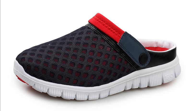 Män slip on gladiator tofflor män designers bekväma strandsandaler män supercoola mule sko män sandaler: Blå / 39