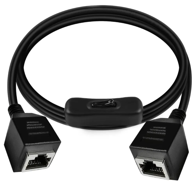 Przedłużacz sieci złącze męskie robić żeńskiego RJ45 Kot6e Ethernet z włącznikiem/wyłącznikiem robić kabel Ethernet Kot6/Kot5e/Kot5