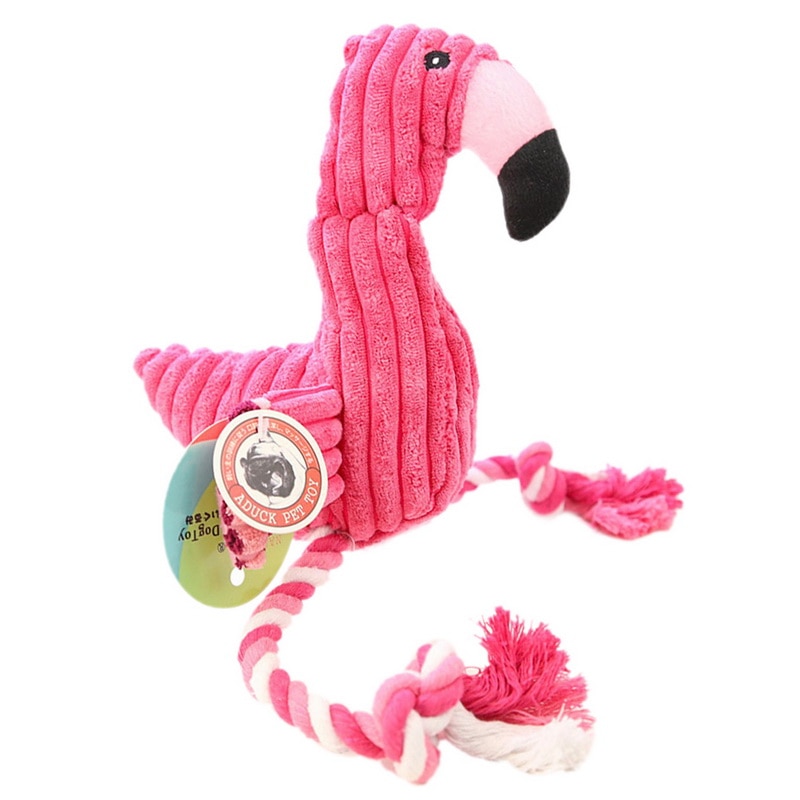 Pet Honden Speelgoed Chew Flamingo Pet Flannel Toy Dog Goods Dog Toy Rope Hair Sound