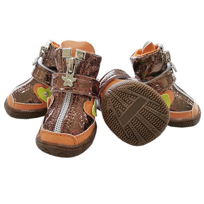 4pcs/set Pet Dog Shoes All Seasons Available Breathable Anti-slip Reflective Pet Dog Boots Pavement Paw Protector Shoes