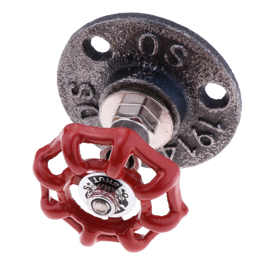 WALL DOOR HOME METAL STICKY HOOK HANGER HOLDER HAND WHEEL KEYS COAT HAT HOOK, INDUSTRIAL MULTI USES HOOKS: Black