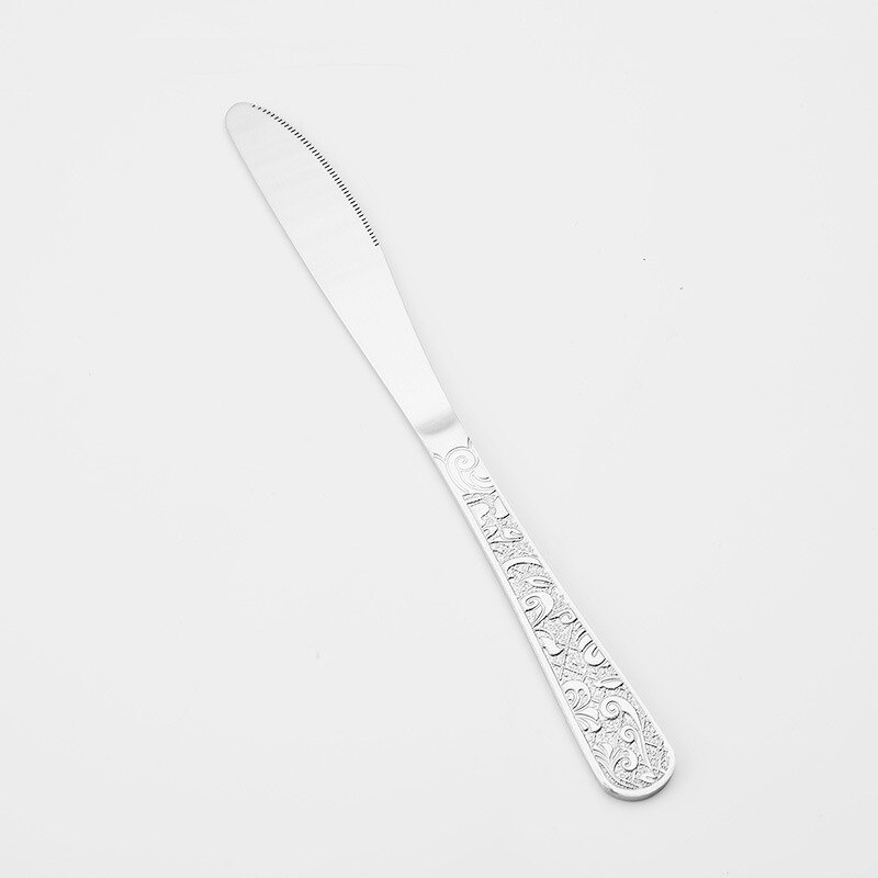 Ensemble de couverts en acier inoxydable de , couteau, fourchette, cuillère, soulagement du Steak, décoration de cuisine à domicile, pour amis: GRAY