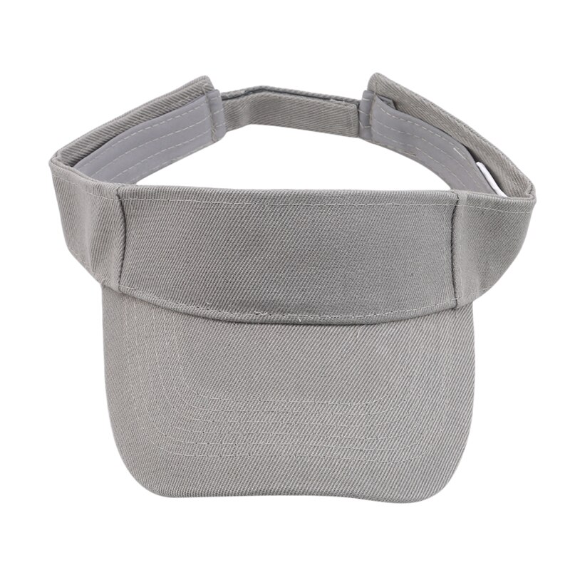 Tennis Caps Sun Sports Visor Hat For Men Women Running Beach Baseball Caps 6 Solid Color Golf Hats: Gray