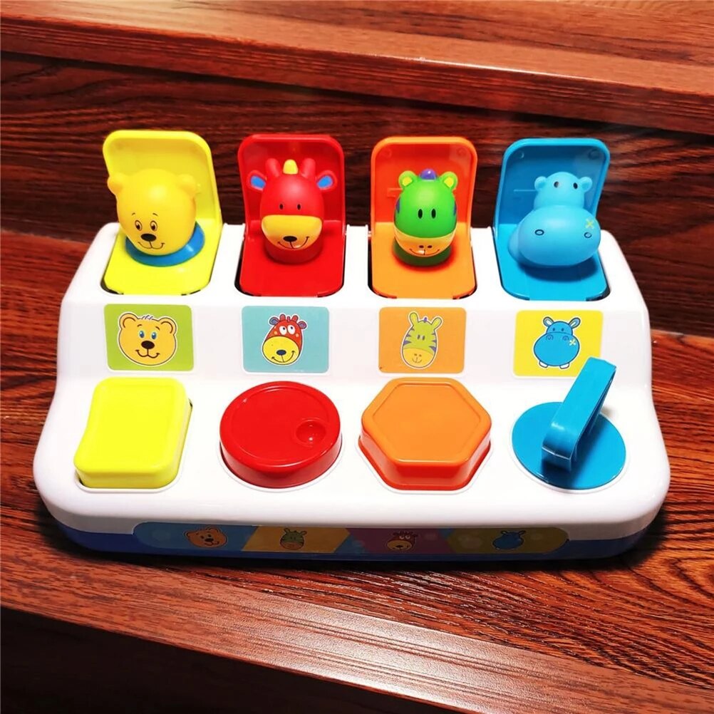 Boîte de commutation Interactive Pop-up, jouet Animal, boîte à boutons, poupée intelligente pour bébé, apprendre à étendre les jouets, de jeu,