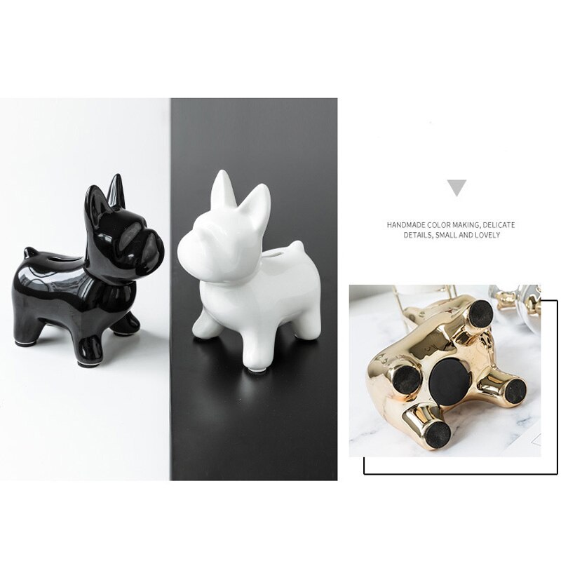 5 Kleur Keramische Bulldog Spaarpot Leuke Plating Puppy Piggy Banken Thuis Slaapkamer Woonkamer Desktop Versiering Spaarpot Mode