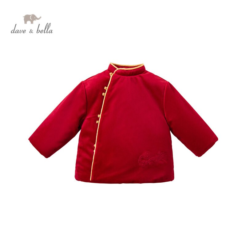 DBW16311 dave bella hiver bébé garçons style chinois bouton rembourré manteau enfants hauts infantile bambin vêtements d'extérieur