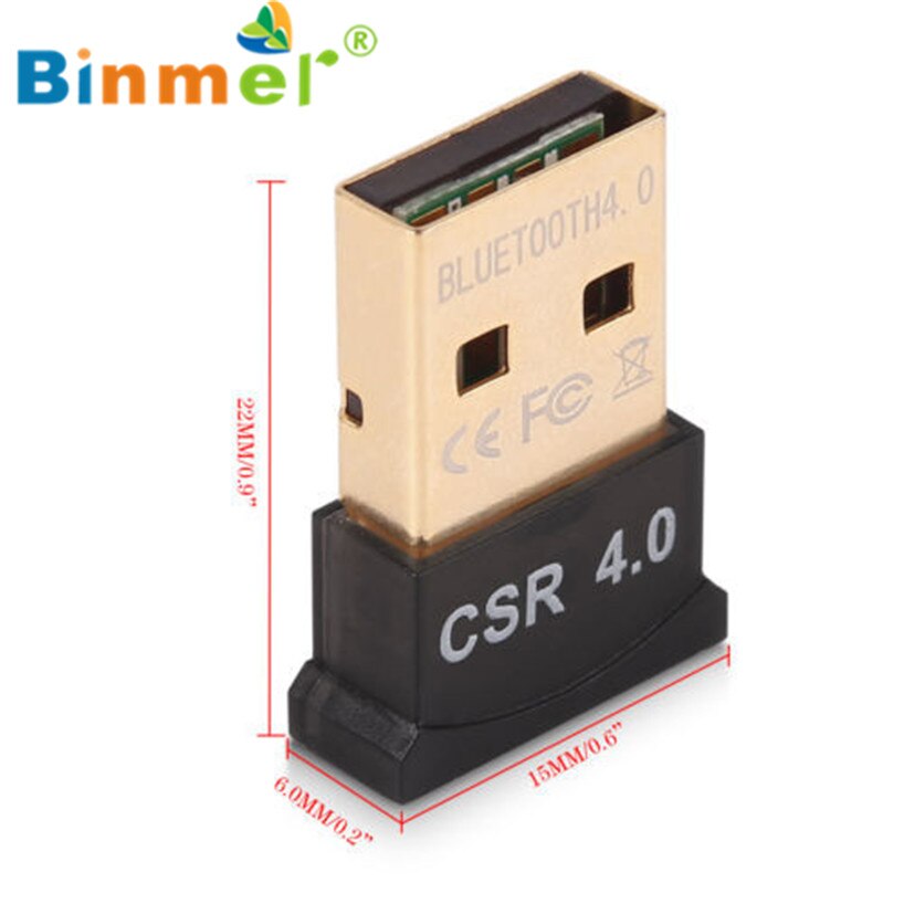 Binmer 2017 Bluetooth CSR V4.0 Dongle doppio modalità Adattatore Senza Fili 20m 3Mbps per Finestre 8 7 Adattatore Bluetooth agosto 24