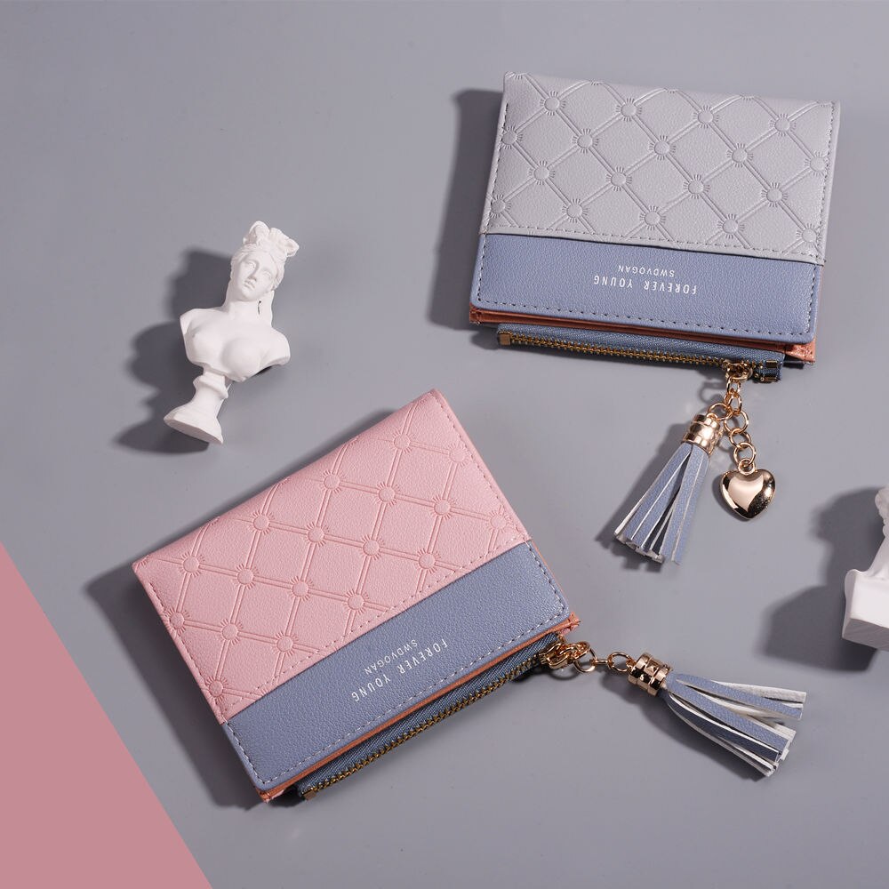 UOSC Leather Women's Wallet Cute Purse Long Zip Bag Coin Card Holder Soft Leather Phone Card Wallets Female Clutch