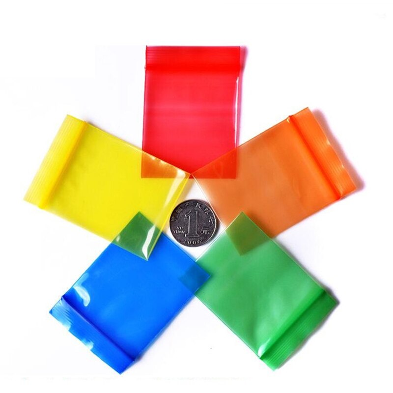 Kleurrijke Translucent Hersluitbare Rits Ziplock Zip Lock Bag Mini Plastic Retail Verpakking Waterdichte PVC Bag Pouches