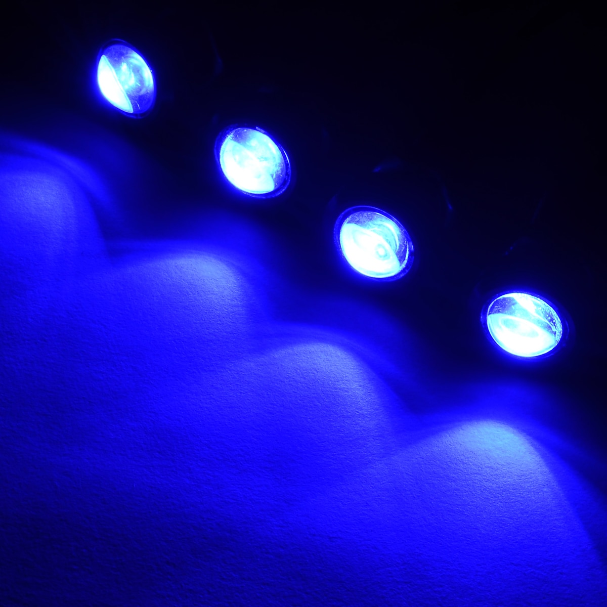 Luz LED azul para barco, 4 Uds., 12V, 10W, esparcidor de Outrigger a prueba de agua, lámpara Troll para peces marinos bajo el agua