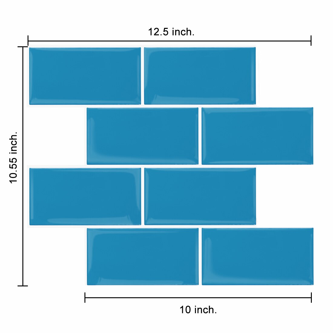 Rectangular Lattice Solid Color Self-Adhesive Wall Sticker, Kitchen Waterproof Baffle--1 Sheet: HB218