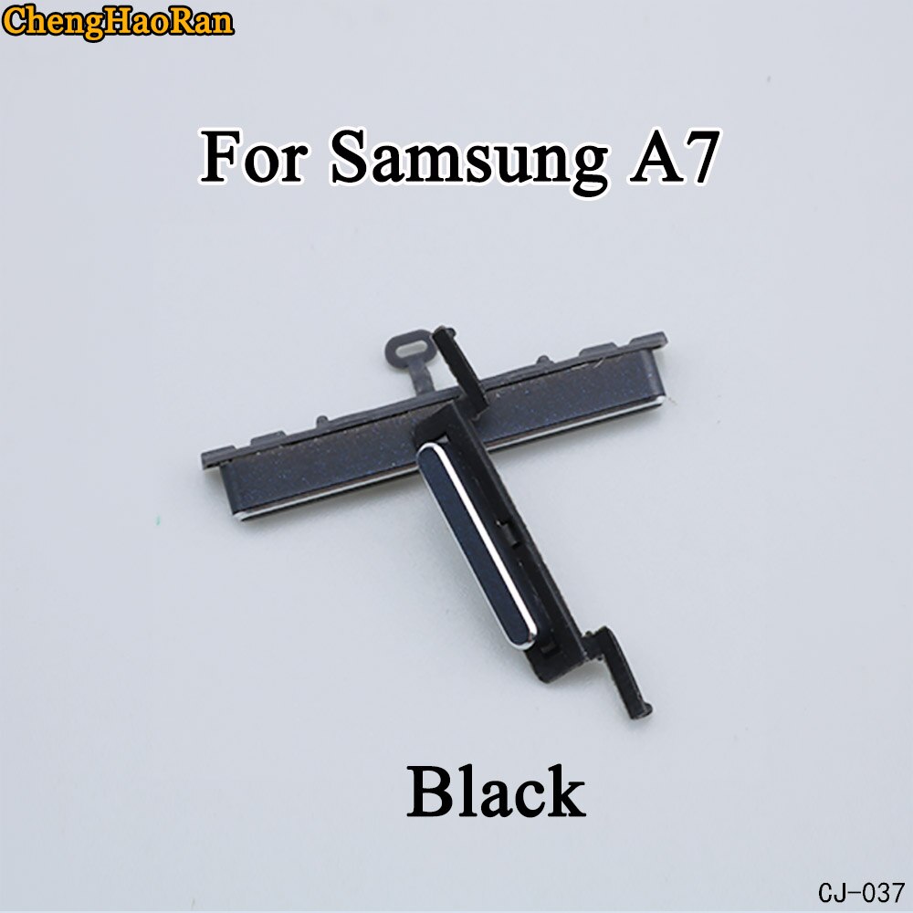 Chenghaoran 1 sæt til samsung galaxy  a7 a3 a5 telefon cover volumen magt volumen lydløs knap side knap reparation dele udskiftning: Samsung  a7- sort