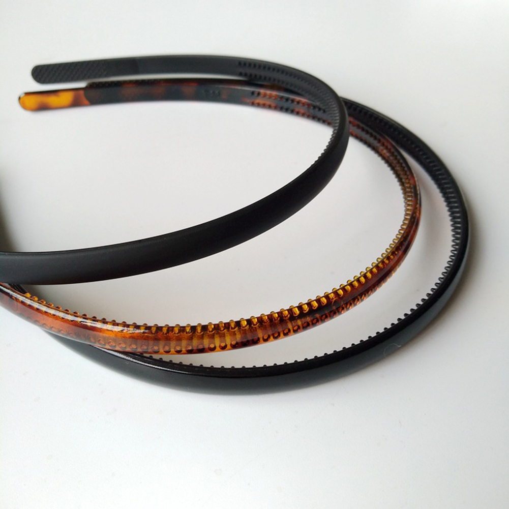 Plastic Leopard Hairband Mens Women Unisex Black Toothed Anti Slip Hair Head Hoop Band Sport Headband Hair Accessories