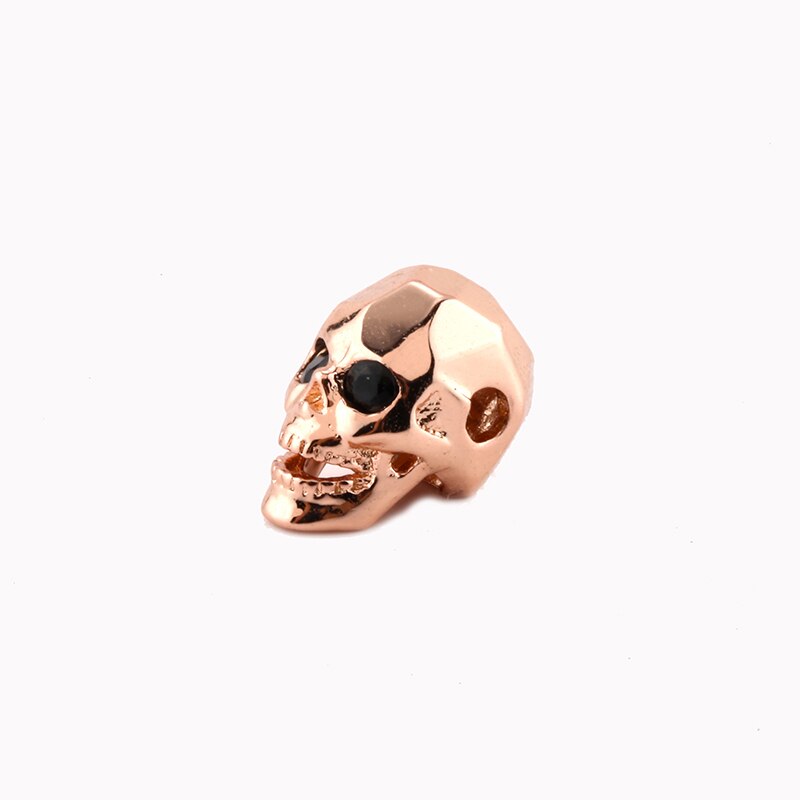 Dödskalle pärlor för smycken tillverkning micro pave koppar cz charm handarbete pärlor guld tillbehör gör det själv armband spacer pärlor gotiska