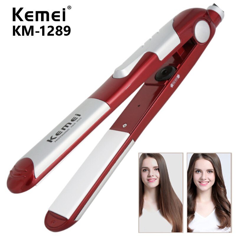 kemei electric hair straightener curler KM-1289 Hair Styler Electric straight iron hair iron Ceramic anion hair care: EU