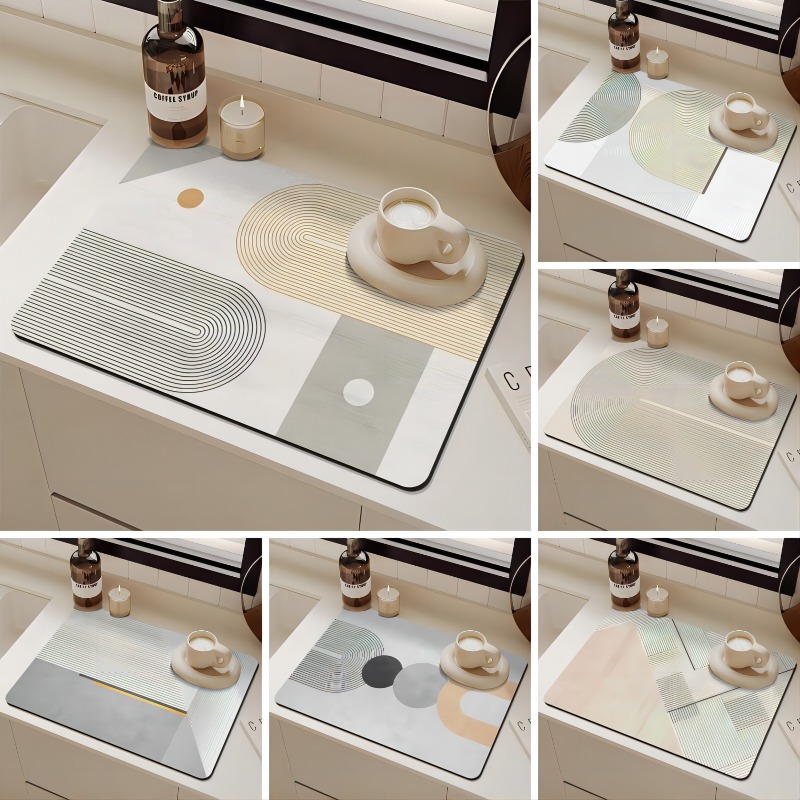 Minimalist Dish Drying Mat Counter Drainer Rack Pads Dining Table Absorbent Drain Pad Kitchen Tableware Placemat Bath Door Rugs
